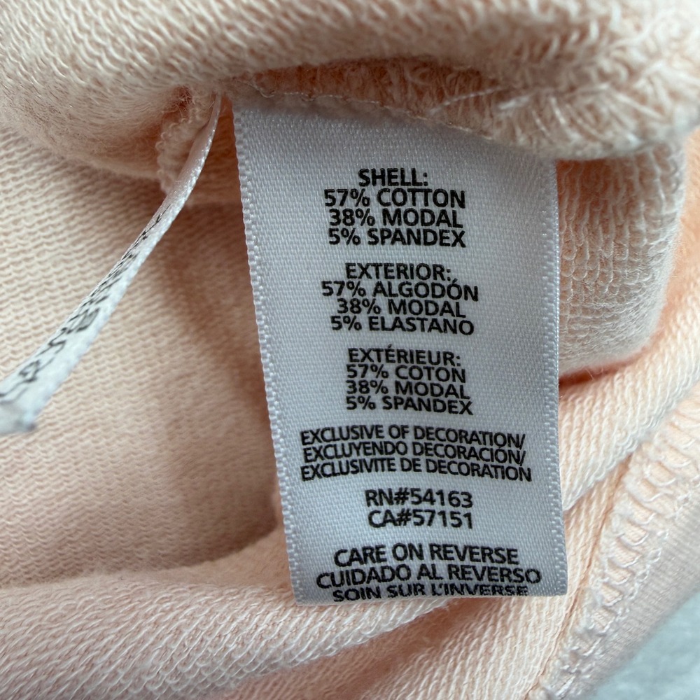 Karl Lagerfeld Blush Pink Embellished Sunglasses Logo Hoodie Sweatshirt M NWOT - Picture 6 of 13